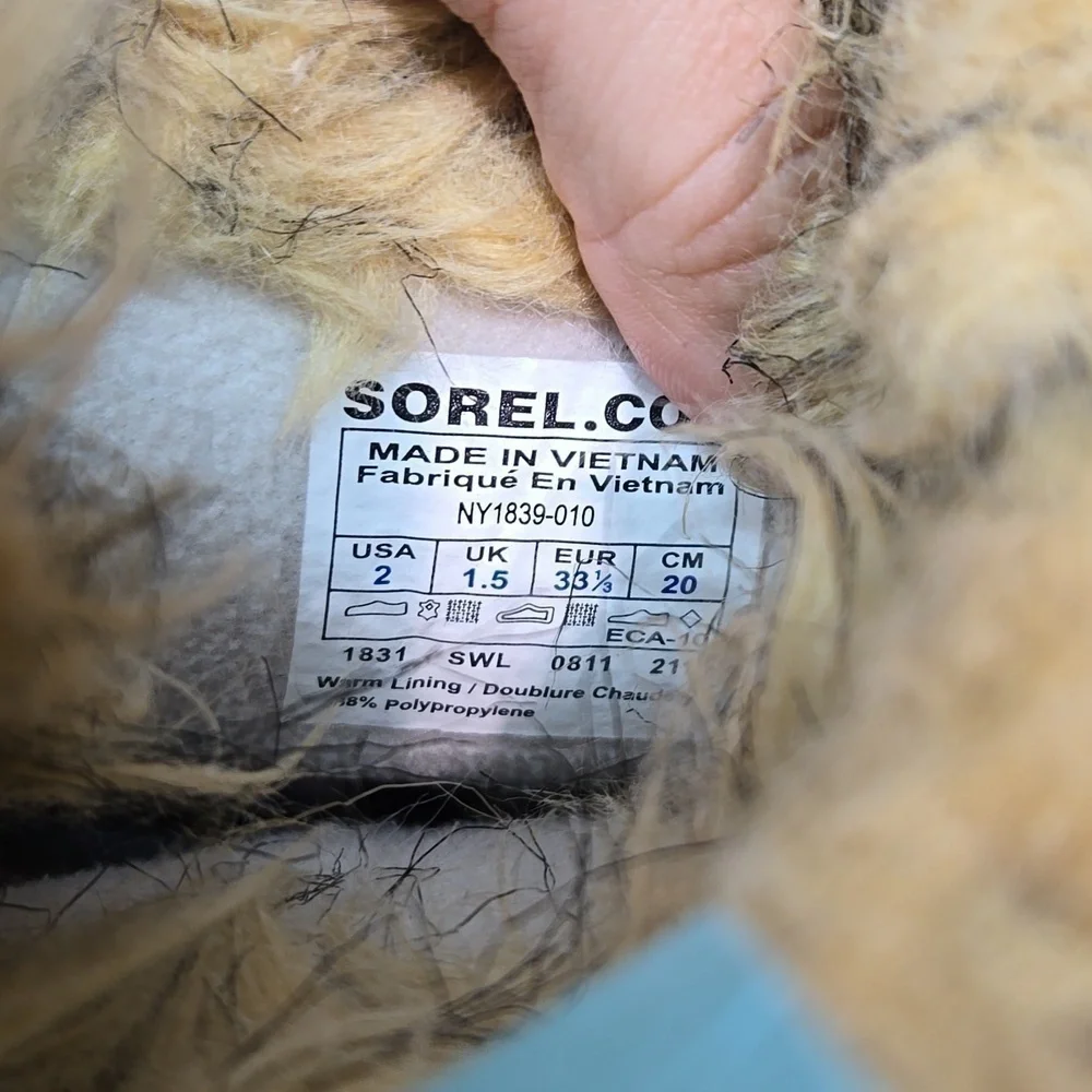 Sorel Kids Youth Tofino Tall Leather Duck Boots shoes sz 2
